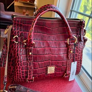 Dooney and Bourke Red CrocoFino Small Satchel in Gorgeous Red! Perfect!